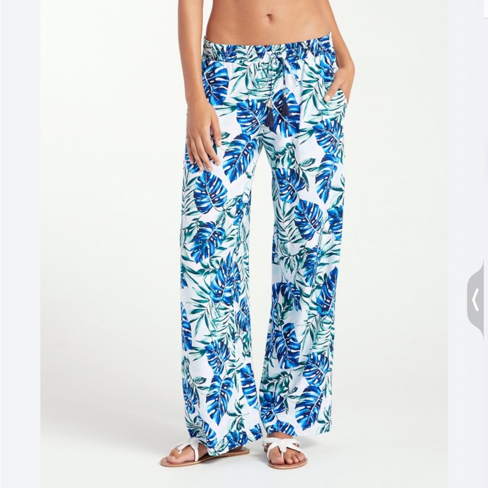 Tommy Bahama Wide Leg Beach Pants Fronds Floating Women’s Medium NWOT